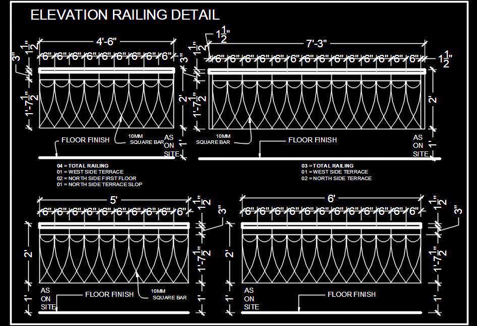 Modern Railing CAD Block Free Download for Architects